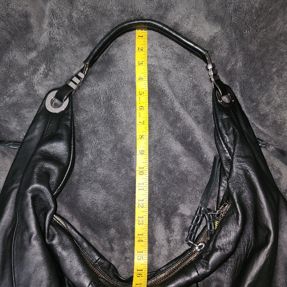 OrYany Leather Y2K Hobo Shoulder Slouchy Satchel Zip Pocket Bag Purse in Black - Picture 15 of 17